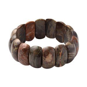 Beautiful Natural Agate Elongated Shape Stretch Bracelet 318.50 ctw   E445